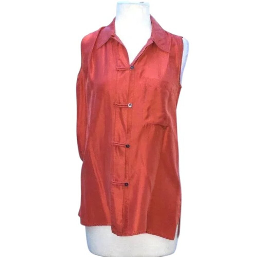 Vintage Best American Clothing Woman's Silk Asian Style Shirt